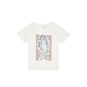 Camiseta blanca con estampado para mujer