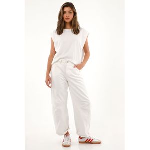 Camiseta crudo manga sisa para mujer