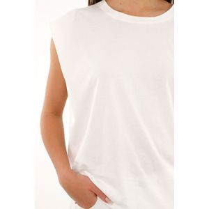 Camiseta crudo manga sisa para mujer