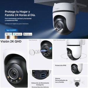 Cámara IP Wifi 2K 360° Tp-link Tapo C520WS + Micro SD 128GB