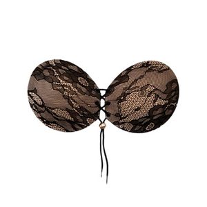 Brasier adhesivo en encaje / Beauty bra - Negro