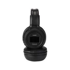 Audífonos Bluetooth Recargables Radio Fm N65 Con Pantalla Color Negro