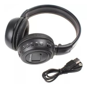 Audífonos Bluetooth Recargables Radio Fm N65 Con Pantalla Color Negro