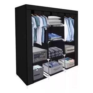 Closet Armario Doble Desarmable Con Forro 3 Espacios Café