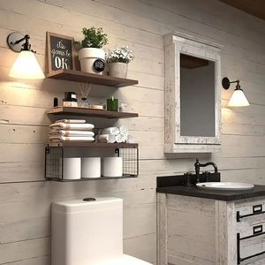 Conjunto 3 Piezas Organizador Flotante Multifuncional Madera