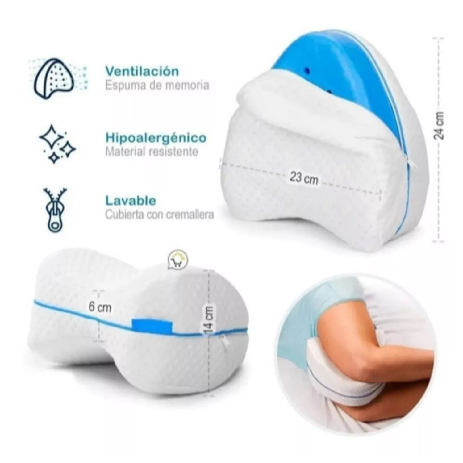 Almohada Para Piernas Descanso y Correccion Postural Agaval