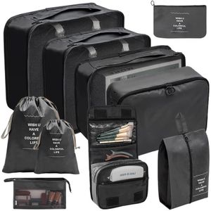 Organizador De Equipaje Para Maleta Kit X10 Negro