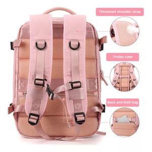 Mochila Viaje Gran Capacidad Aeropuerto Explandible Rosa