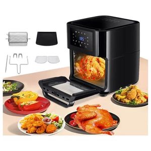 Horno Freidora 12 Lts Swisshome Power Oven 10 En 1 Digital Color Negro