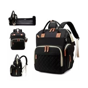 Pañalera Tipo Morral Con Monedero Y Cambiador Expandible Negra