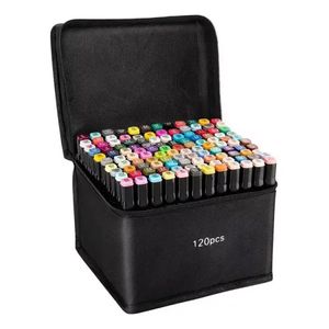 Kit De Marcadores De 120 Rotuladores Doble Punta Base Alcohol