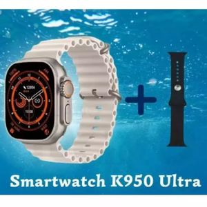Reloj Ultra Smart Watch Con 2 Correas  Sumergible Negro