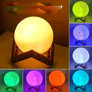 Lampara Tipo Luna Luz Rgb Recargable Con Control