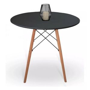 Mesa Comedor Redonda Tipo Eames Madera Negra