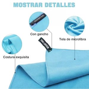 Toalla Microfibra Deportiva Set De 3 Azul (40x40 + 80x40 + 155x85) ONE PIXEL
