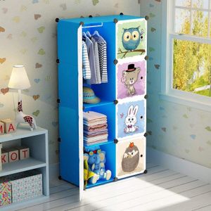 Armario Organizador de Ropa y Juguetes Por Modulos para Niños Azul