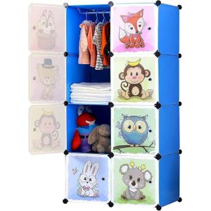 Armario Organizador de Ropa y Juguetes Por Modulos para Niños Azul