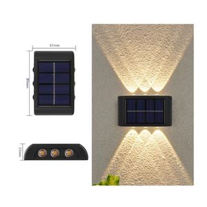 Lampara De Pared Solar Iluminacion Exterior 6 LED