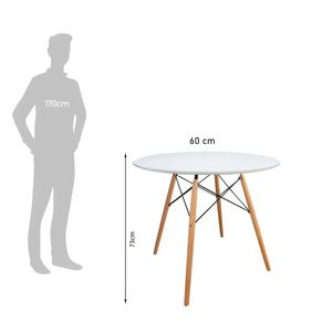 Mesa Comedor Redonda Tipo Eames Madera Balnca