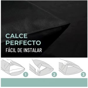 Funda Almohada Tipo Seda Set X2 Unidades 76x50cm Negro