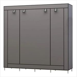 Closet Armario Extra Doble Desarmable Con Forro 4 Espacios Gris