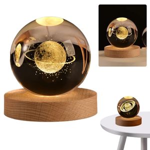 Lampara De Noche Led Bola De Cristal 3d Led Luz De Noche Con Cable