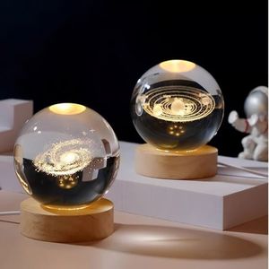 Lampara De Noche Led Bola De Cristal 3d Led Luz De Noche Con Cable