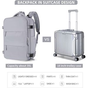 Maleta Equipaje Mano Para Viaje Multifuncional Grande Gris