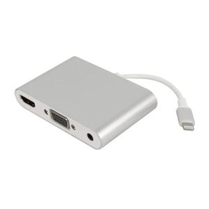 Cable adaptador video lightning 3 en 1