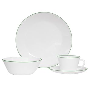 Vajilla Vitroceramica Borde Verde