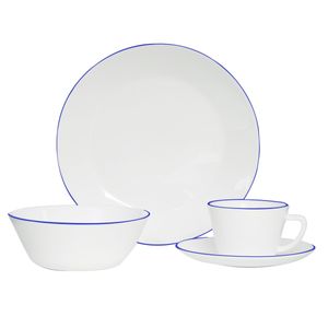 Vajilla Vitroceramica Borde Azul