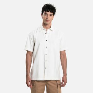Camisa Manga Corta Color Ivory Para Hombre