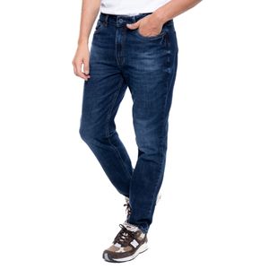 Regular Fit Jeans Tono Medio Con Desgastes