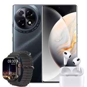 Celular Tecno Camon 30s 256Gb 16Gb Negro + Audifonos Inalambricos y Smart Watch