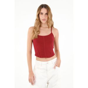 Camiseta crop top roja para mujer