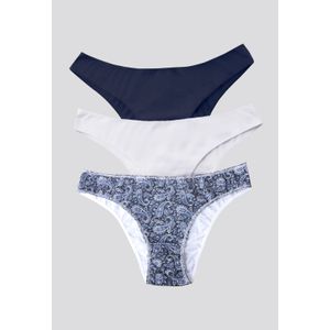 Panty Paq X3 Mujer Azul Navy/Blanco/Estampado FI 96450