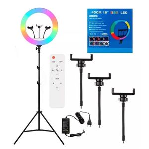 Aro De Luz Led Flash 45 Cm Fotografía Selfie One Pixel Trípode 2,1m