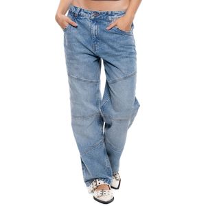 Medium Waist Wide Leg Jeans Tono Medio