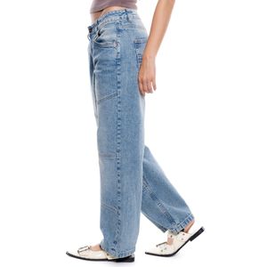 Medium Waist Wide Leg Jeans Tono Medio