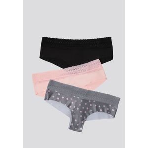 Cachetero Paq X3 Mujer Rosa/Negro/Estampado FI 96631