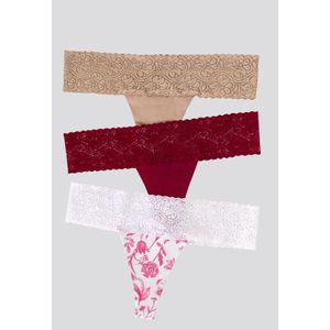 Brasilera Paq X3 Mujer Cereza/Mocca/Estampado FI 96215