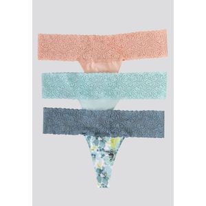 Brasilera Paq X3 Mujer Cristal/Rosa/Estampado FI 96215