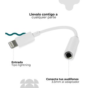 Adaptador Compatible Con Lightning A Jack 3.5mm