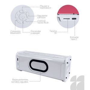 Parlante Inalambrico Bluetooth V8 Blanco