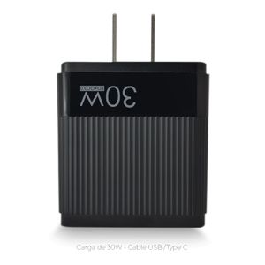 Cargador Completo Keke 30W USB Y TIPO C Negro