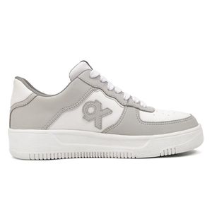 Tenis Mujer Ox By Brahma Xw3469 Gris Blanco