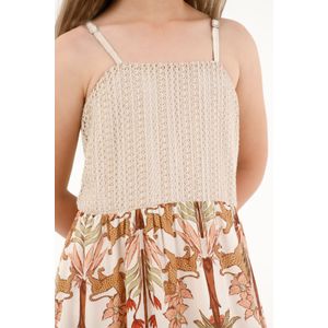 Vestido largo estampado para niña