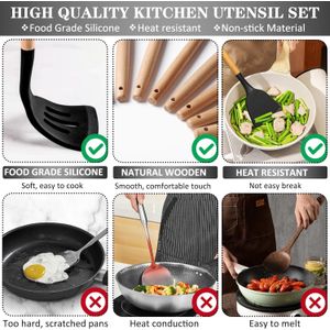 Juego De Utensilios De Cocina Multi 34 Piezas Resistentes Al Calor
