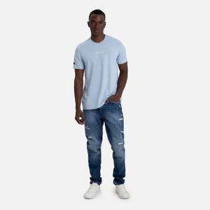 Camiseta Premium Manga Corta Color Azul Chambray Para Hombre