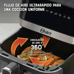 Freidora de Aire Oster 6Lts Digital DiamondForce con ventana Negra